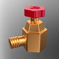 Golden Brass Valve With Red Knob For Industrial Plumbing Applications