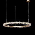 Modern Crystal Chandelier With Circular Ring Design And Multiple Hanging Layers 3d model