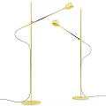Modern Floor Lamp With Round Shade Black Red Color Stylish Design