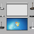 Modern Projector Projection Curtain 3d model