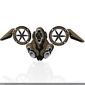 Advanced Astronautical Space Exploration Device With Dual Propellers And Golden Black Mechanical Structure