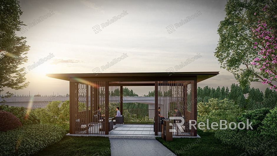 new chinese style pavilion residential area pavilion model