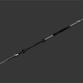 Modern Sci Fi Spear Like Weapon With Black Shaft Silver Spearhead And Blue Accents