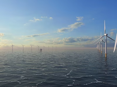 Offshore Wind Power Marine Foam 3d model