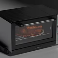 Stainless Steel Toaster Oven Kitchen Appliance with Roasted Chicken Modern Sleek Design