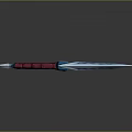 Modern Dagger With Red Diamond Pattern Handle And Blue Metallic Blade Sleek Design