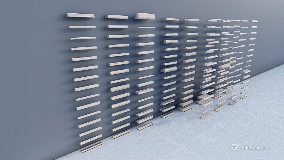 Gypsum Cornice Decorative Profiles With Various Styles For Interior Decoration Design 3d model 