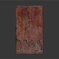 Rusted Metal Scene Component With Long Structure Red Brown Surface And Rust Textured Connected Parts