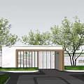 Modern gate high-end residential area gate has entered the exposure probability 3d model
