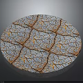 Automotive Brake Disc With Circular Shape Cracked Surface And Blue Orange Texture