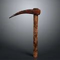 Old Rusty Scythe With Wooden Handle Vintage Agricultural Farm Equipment
