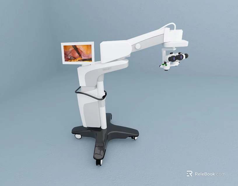 Advanced Mobile Medical Arm Device With High Resolution Imaging Display For Clinical Examination 3d model 
