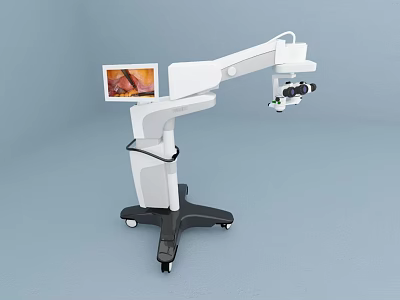Advanced Mobile Medical Arm Device With High Resolution Imaging Display For Clinical Examination 3d model