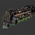 Vintage Steam Train 3D Model With Metallic Texture Retro Design And Reflective Surface 3d model