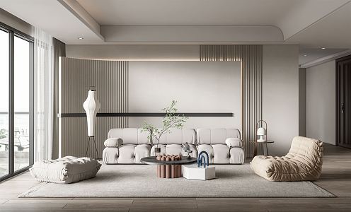 Modern Ligne Roset Living Room 3d model