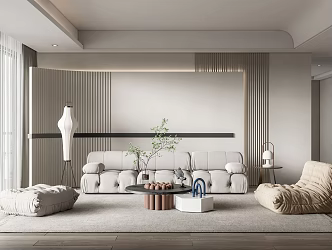 Modern Ligne Roset Living Room 3d model
