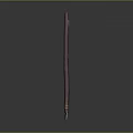 Slender Deep Red Wooden Sculpture Carving With White Base And Smooth Surface