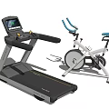 Modern Fitness Sports Equipment With Digital Display Treadmill And Ergonomic Exercise Bike