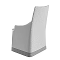 Light Gray Upholstered Single Chair With Armrests And Skirted Base Design 3d model