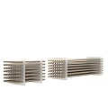 Modern Stacked Stool Structure With Wooden Sticks And Metal Frame Design