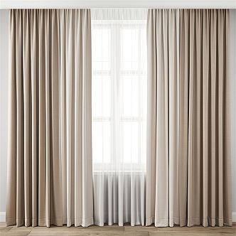 Modern Curtain Fabric Curtain 3d model