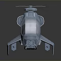 Detailed 3D Rendered Helicopter Model Featuring Realistic Design Gray Color And Rotor Blades