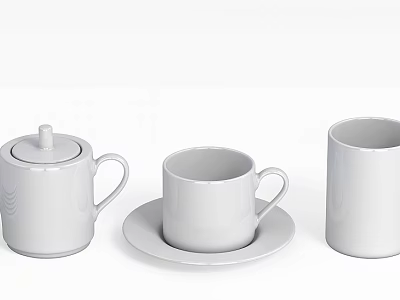 ceramic tea set 3d model