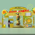 Vita Lemon Tea Yellow Exhibition Booth With Product Display And Brand Design Elements