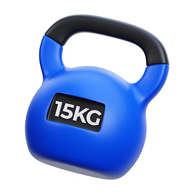 Blue 15KG Kettlebell Sports Equipment With Black Handle For Fitness Training 3d model