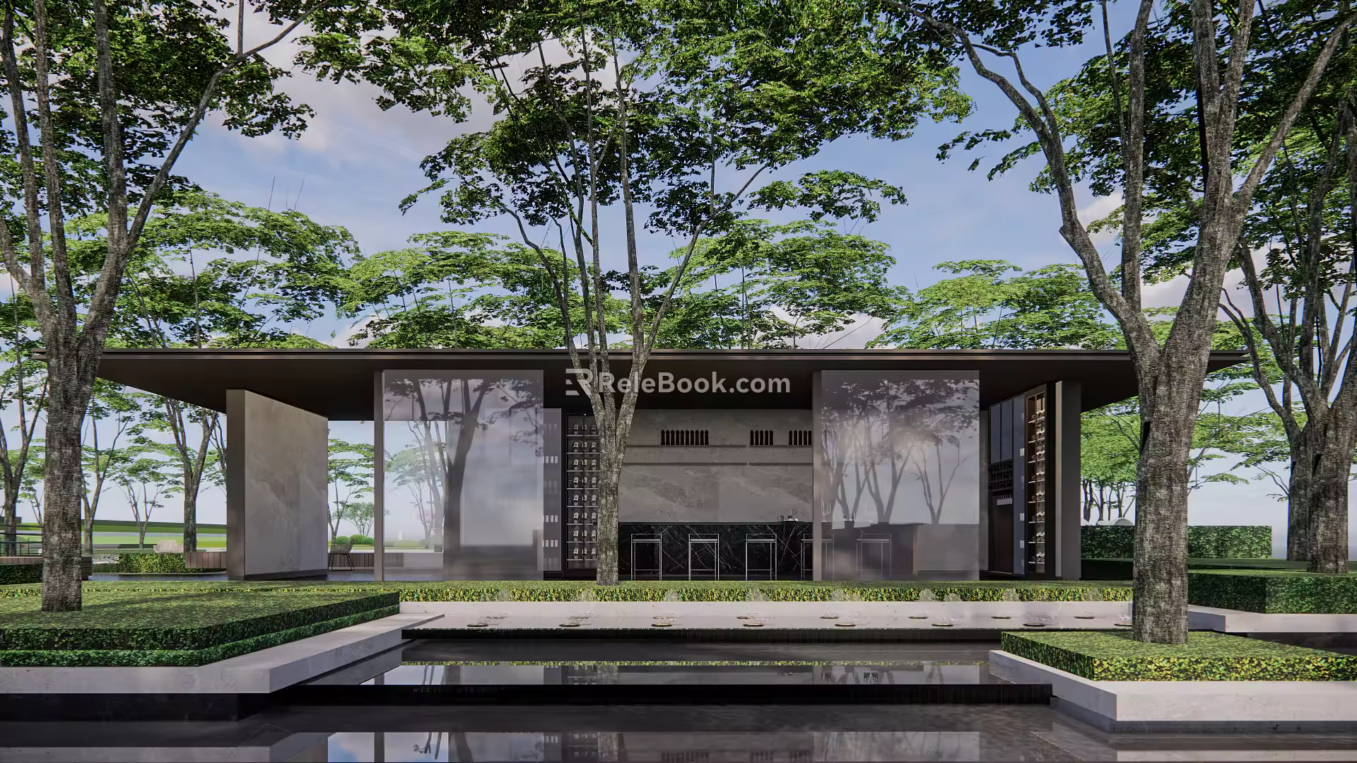 Modern Landscape High-end Forest Landscape Community 3d model