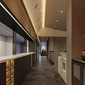 Hotpot Restaurant Modern Interior Design With Wooden Partitions Stone Countertops And Green Plants