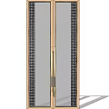 Double Doors With Gold Frame And Patterned Panels For Modern Interior Design
