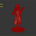 Female Figurine Holding Baseball Bat And Drumstick In Floral Dress With Sandals On Red Base