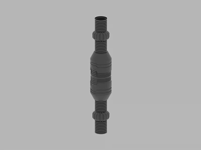 Black Industrial Mechanical Component With Threaded Ends Cylindrical Shape And Structural Details 3d model