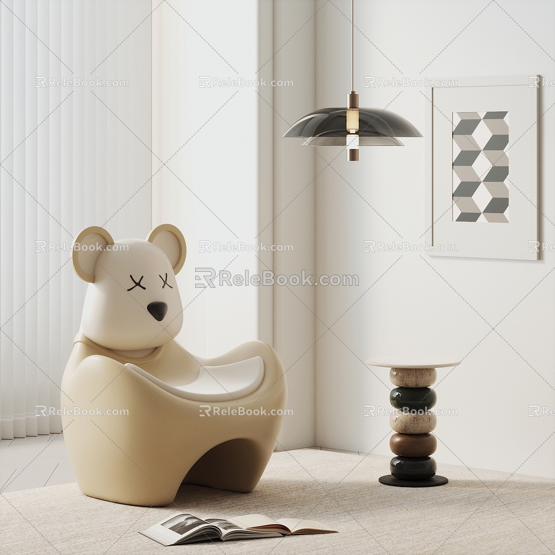 Children's Seat Casual Chair Bear Children's Chair 3d model