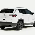 White Jeep SUV With Modern Design Black Wheels And Seven Slot Grille