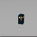 Blue Decorative Police Box Model With Open Door And Interior Lighting
