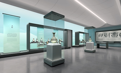 New Chinese Porcelain Exhibition Hall Museum Exhibition Hall 3d model