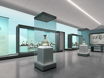 New Chinese Porcelain Exhibition Hall Museum Exhibition Hall 3d model