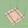 Modern node top surface node wood veneer ceiling 3d model