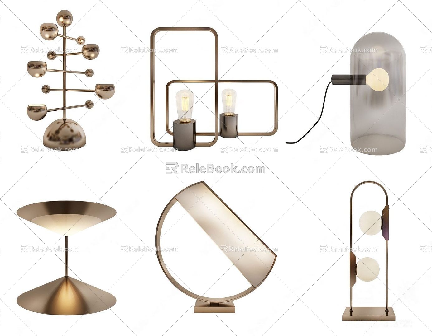 Nordic Table Lamp Combination 3d model