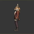 Game and Movie Character with Fox Ears Goggles Red Coat Purple Pants and Brown Boots