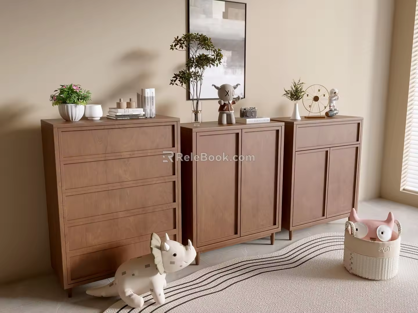 Quiet Ancient Style Entrance Cabinet Simple Style Cabinet Whole Cabinet Sideboard Balcony Cabinet Locker Entrance Cabinet Bucket Cabinet Bookcase 3d model