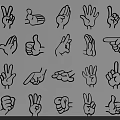 Creative Hand Gesture Doodle Art as Stylish Modern Wall Decor 3d model
