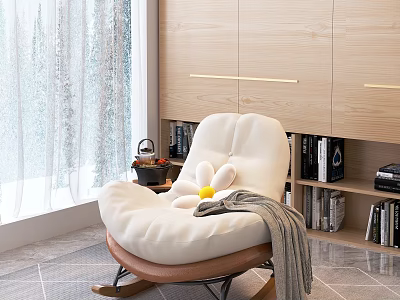 Modern Light Wooden Wardrobe Design With Built in Bookshelves And Storage Solutions 3d model