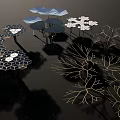 Branch Tree-shaped Landscape Gallery Frame Special-shaped Gallery Frame Petal Gallery Frame 3d model