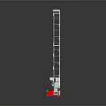 Industrial Mobile Elevating Ladder Equipment With Metal Structure Red Base And Gray Frame 3d model