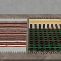 Brown Green Square Rugs With Striped Checkered Patterns And Tassels On Wooden Floor