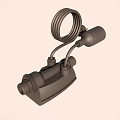 Black Electrical Power Adapter with Coiled Cable and Two Prong Plug