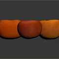 Fresh Ripe Persimmons Three Vibrant Orange Red And Red On Black Background With Glossy Surface